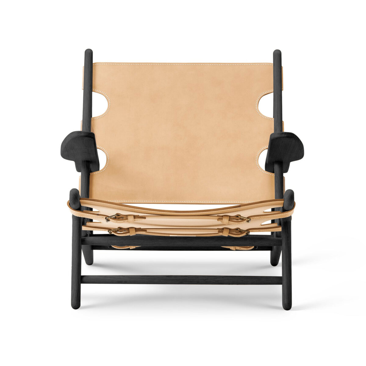 The Hunting Chair, Black lacquered oak, Natural leather