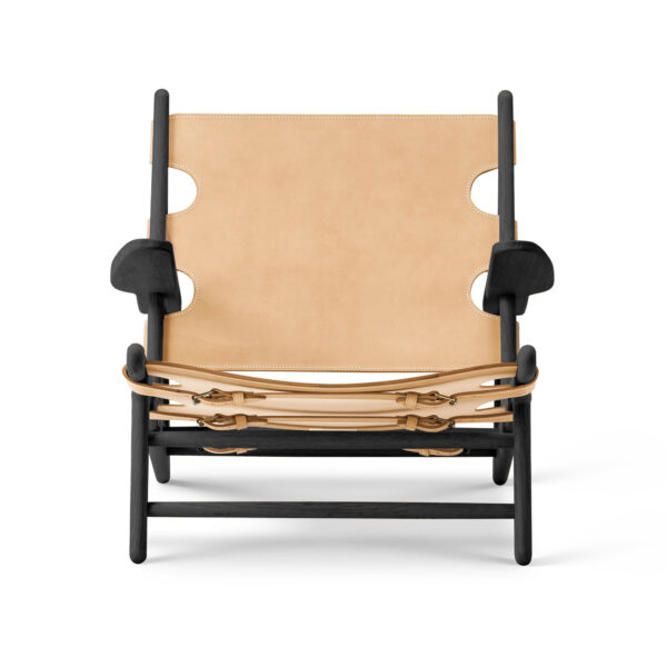 The Hunting Chair, Black lacquered oak, Natural leather