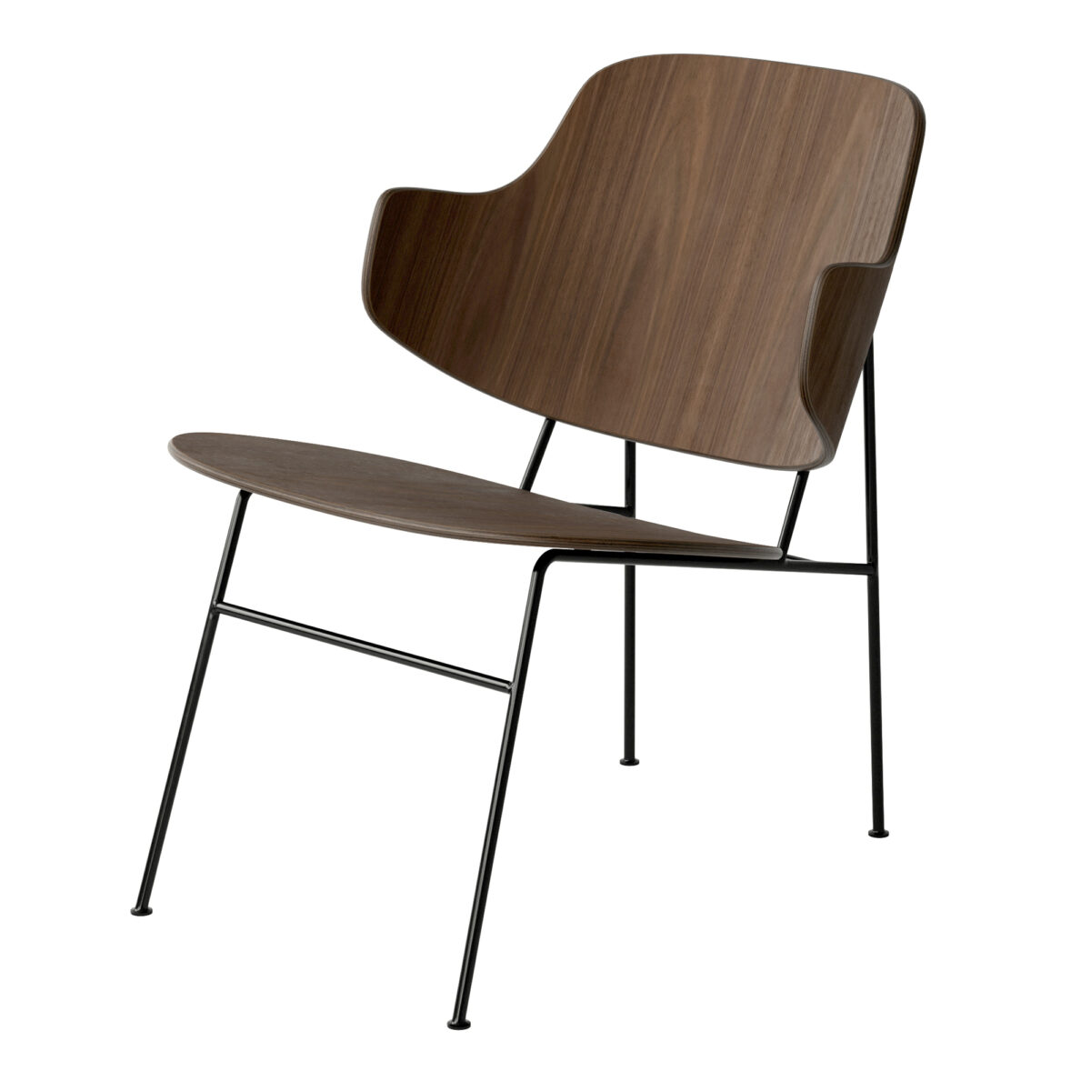 The Penguin Lounge Chair Black Steel / Walnut