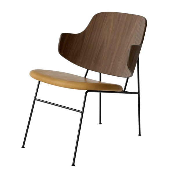 The Penguin Lounge Chair Upholstered Seat Black Steel / Walnut / Dakar 0250