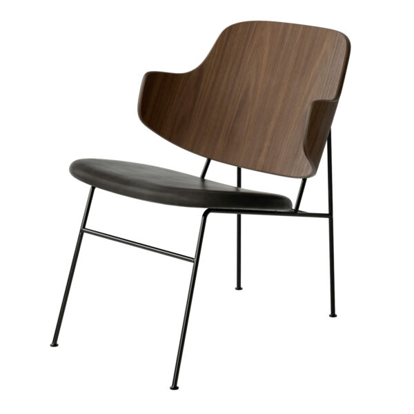 The Penguin Lounge Chair Upholstered Seat Black Steel / Walnut / Dakar 0842