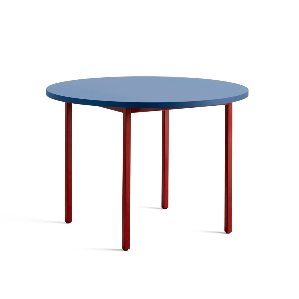 Two-Colour Table Round 105 Blue / Maroon Red