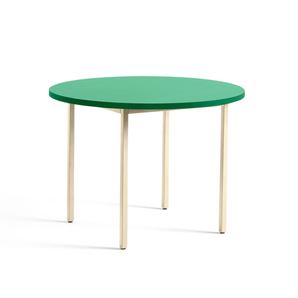 Two-Colour Table Round 105 Green Mint / Ivory