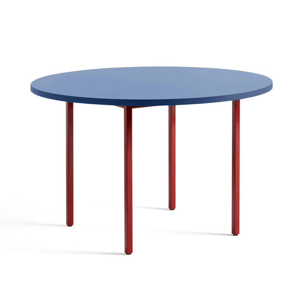 Two-Colour Table Round 120 Blue / Maroon Red