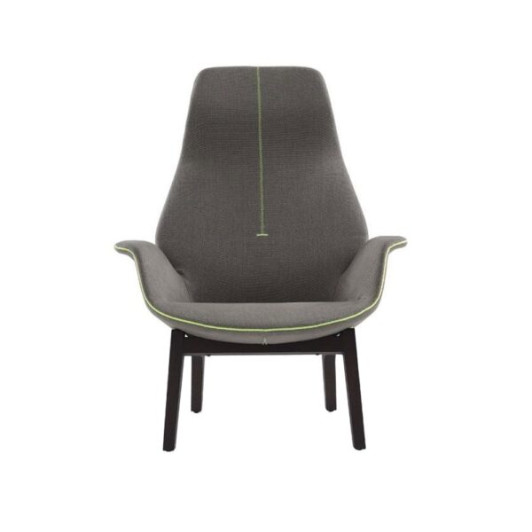 Ventura Lounge Armchair, Black Elm Base, Upholstery Fabric Cat.B Eracl