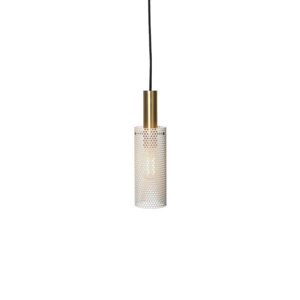 Vouge Pendant Small White/ Brass