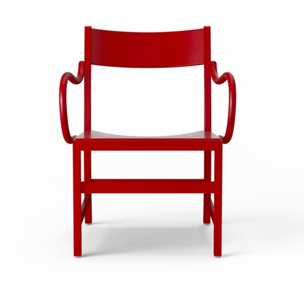 Waiter XL Easy Chair, Red Laquered Beech, Utan klädsel