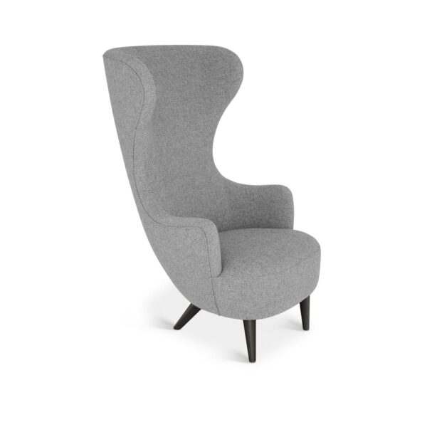 Wingback Chair, Tyg: Cat C. Hallingdal 65-0130, Ben: Svart