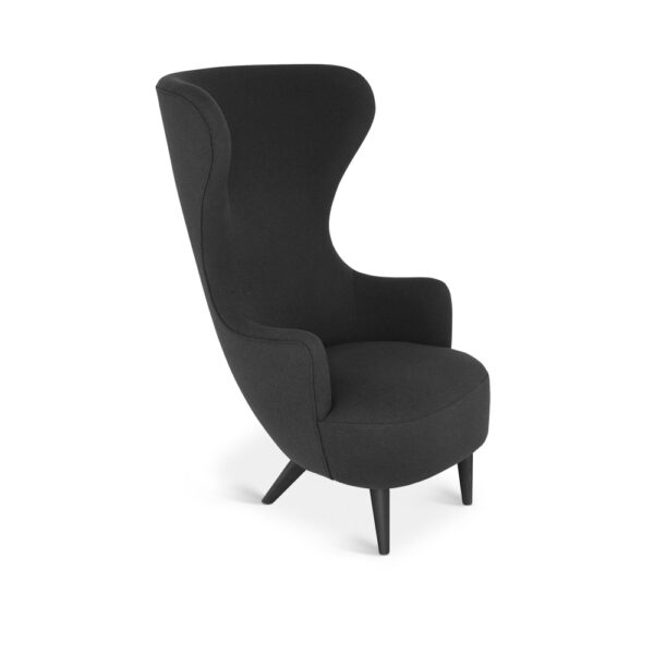 Wingback Chair, Tyg: Cat C. Hallingdal 65-0190, Ben: Svart