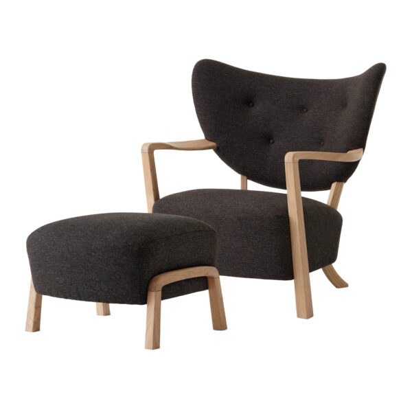 Wulff Lounge Chair ATD2 & Pouf ATD3 Oak / Hallingdal 376