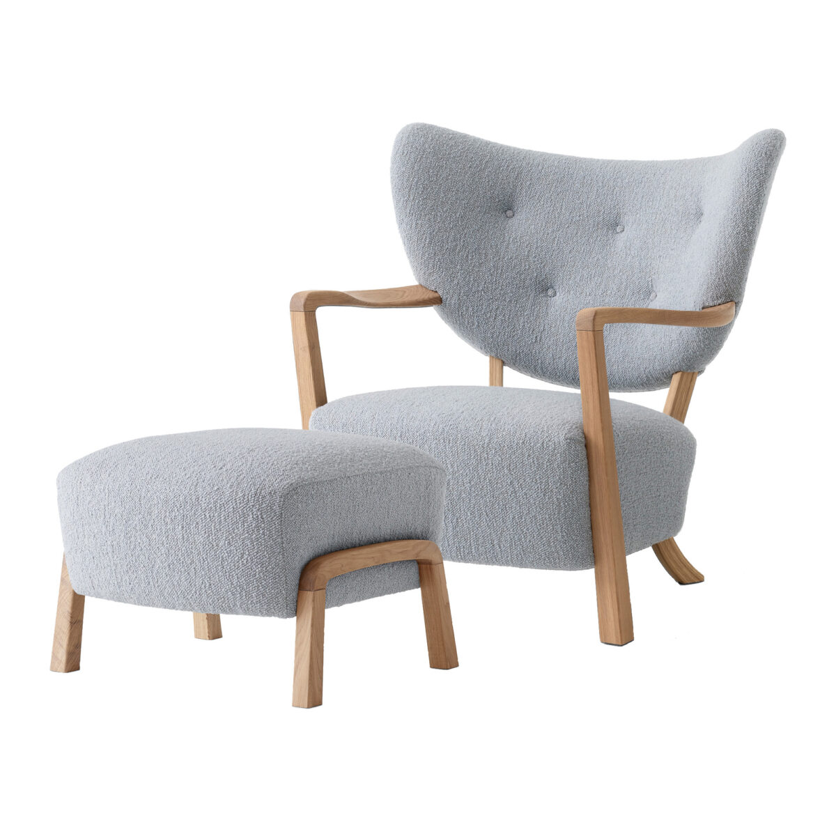 Wulff Lounge Chair ATD2 & Pouf ATD3 Oak / Karandash 005