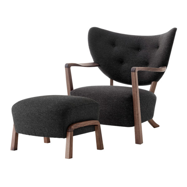 Wulff Lounge Chair ATD2 & Pouf ATD3 Walnut / Hallingdal 376