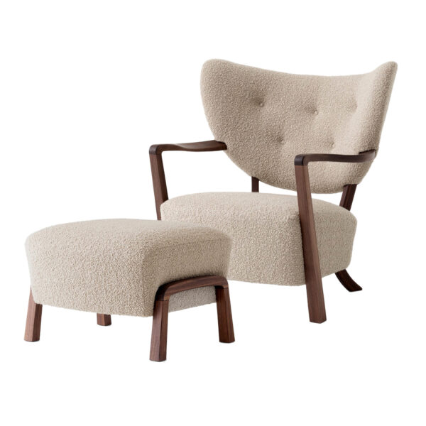 Wulff Lounge Chair ATD2 & Pouf ATD3 Walnut / Karakorum 003