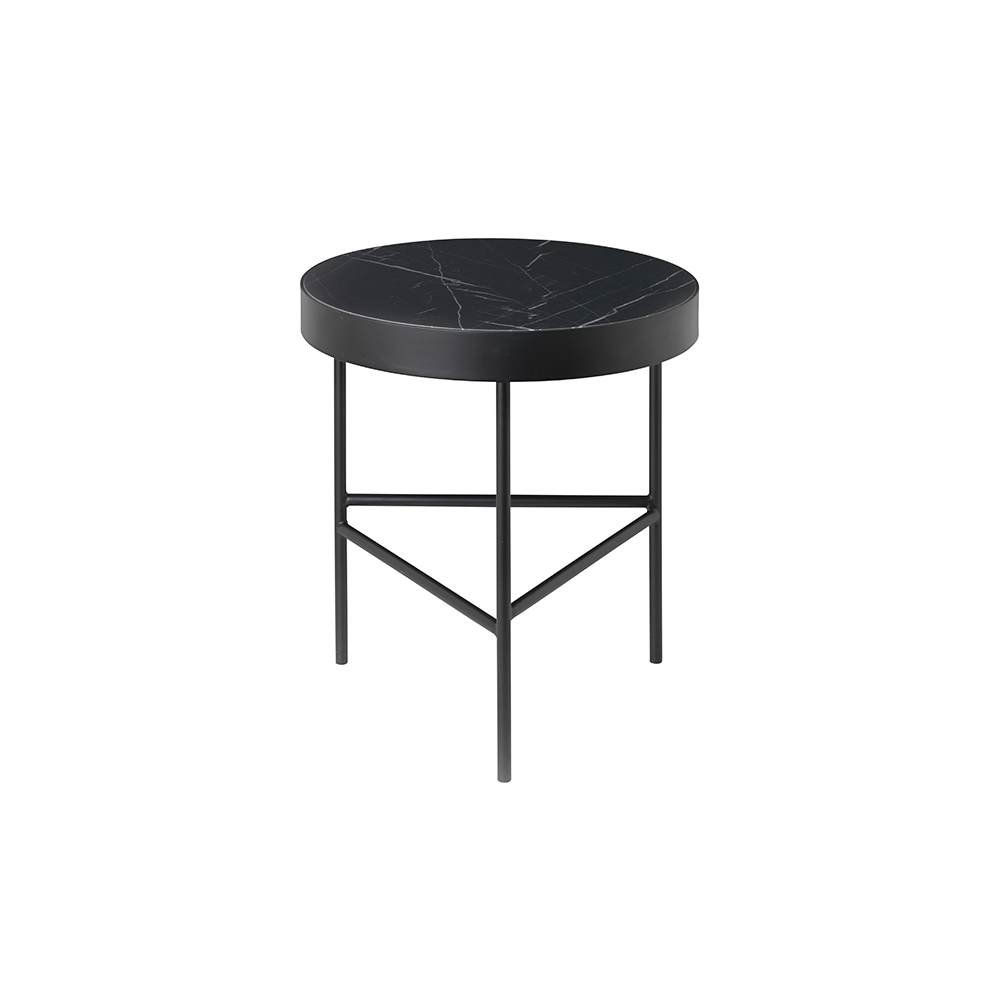 ferm LIVING Marble Table soffbord marmor svart, medium, svart stativ